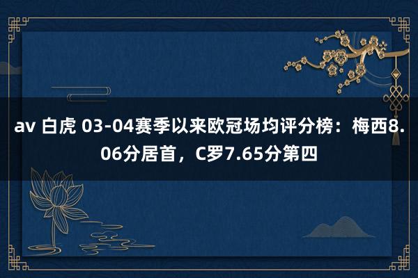 av 白虎 03-04赛季以来欧冠场均评分榜：梅西8.06分居首，C罗7.65分第四