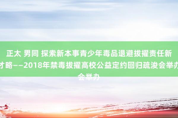 正太 男同 探索新本事青少年毒品退避拔擢责任新才略——2018年禁毒拔擢高校公益定约回归疏浚会举办